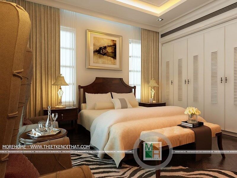 Thiết kế nội thất phòng ngủ biệt thự sang trọng, ấm cúng